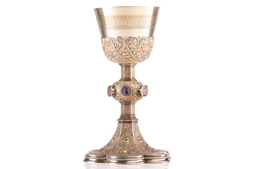 Lot 433 - A silver gilt chalice and paten, James...
