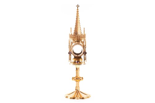 Lot 464 - A gilt metal tower monstrance, 20th century,...