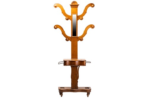 Lot 149 - A Victorian golden oak "tree" hall stand with...