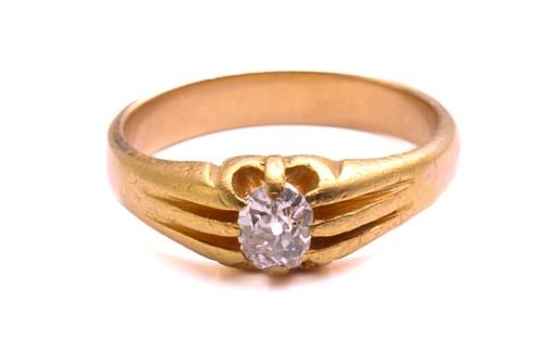 Lot 92 - A diamond gypsy ring, comprising a rectangular...