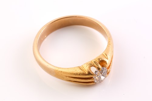 Lot 92 - A diamond gypsy ring, comprising a rectangular...