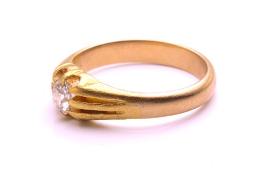 Lot 92 - A diamond gypsy ring, comprising a rectangular...