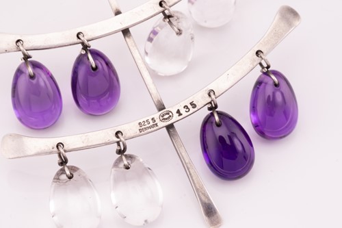 Lot 370 - Georg Jensen - 'Neck Ring' with quartz and...