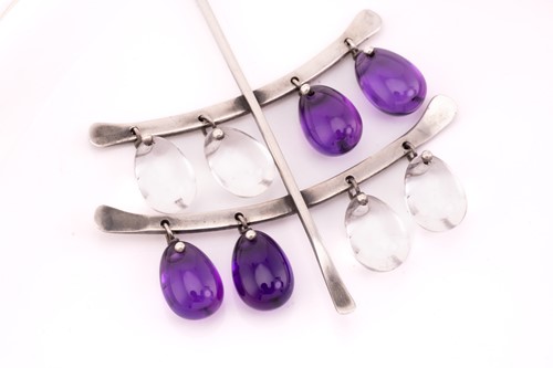 Lot 370 - Georg Jensen - 'Neck Ring' with quartz and...