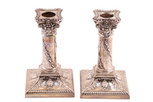 Lot 459 - A pair of late Victorian squat silver...