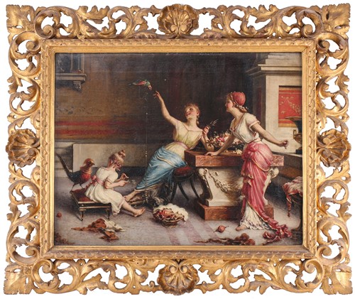 Lot 3 - Egisto Sarri (1837-1901) Italian, interior...