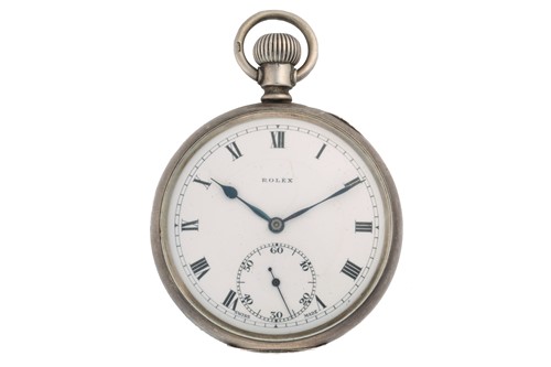Lot 415 - A Rolex keyless wound movement open-face...