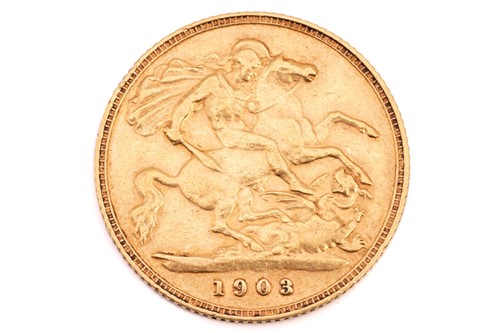 Lot 364 - An Edward VII half sovereign, dated 1903.