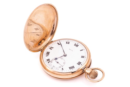 Lot 435 - A 9-carat rose gold Neva full hunter case...
