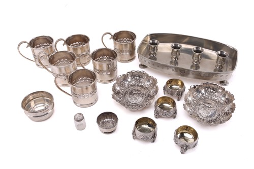 Lot 505 - A set of six silver cup frames, Birmingham...