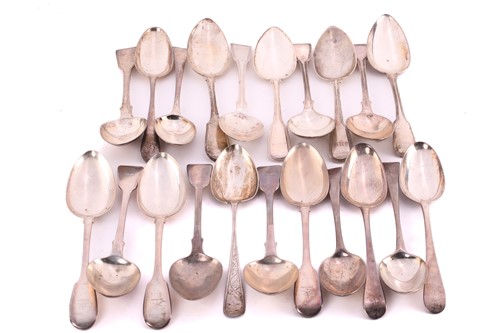 Lot 483 - A quantity of silver tablespoons, including...