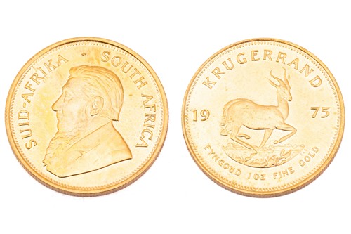 Lot 351 - A 1oz 22ct gold South Africa Krugerrand, 1975