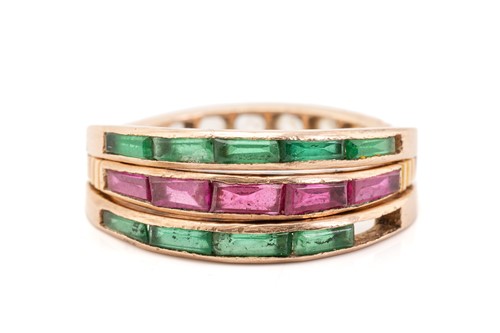 Lot 61 - A 'Night and Day' flip-over eternity ring,...
