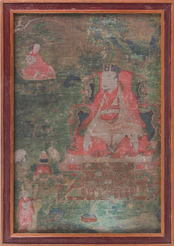 Lot 91 - A Tibetan thangka, 18th century, Grub-chen...