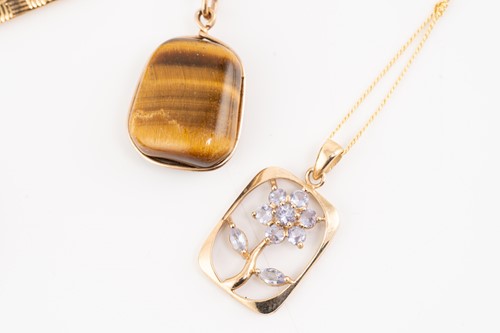 Lot 155 - A group lot consisting of six gem-set pendants...