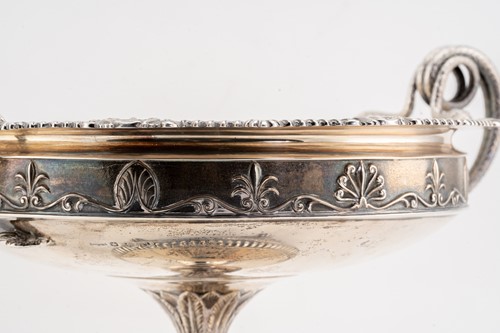 Lot 404 - A large George V silver pedestal bowl,...