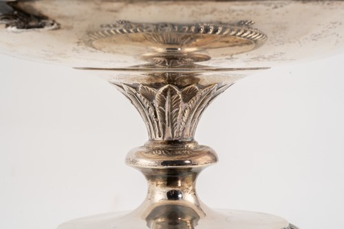 Lot 404 - A large George V silver pedestal bowl,...