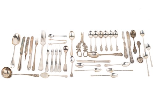 Lot 452 - A small quantity of mixed flatware including a...