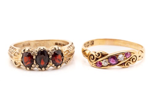 Lot 22 - An Edwardian ruby and diamond ring, together...