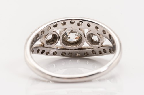 Lot 205 - A white metal bombe style diamond set ring,...