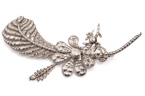 Lot 249 - A diamond-set feather aigrette or turban...