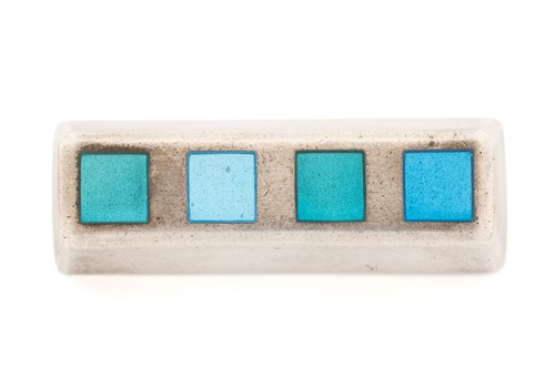 Lot 326 - Georg Jensen - an enamel brooch of tapered...