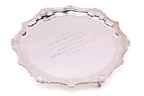 Lot 457 - A modern heavy silver circular presentation...