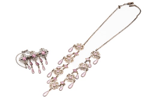 Lot 148 - A Norwegian silver gilt and enamel fringe...