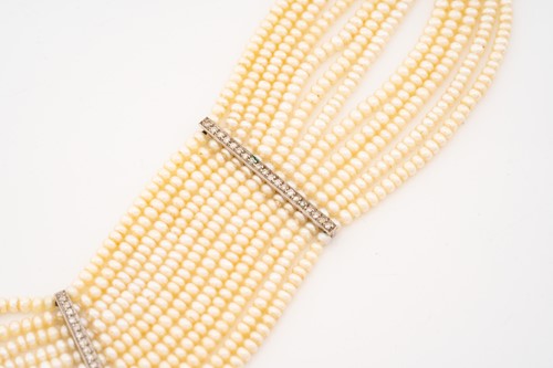 Lot 110 - A Belle Époque diamond, sapphire and seed...