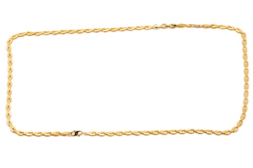 Lot 236 - A fancy chain necklace, comprising flat rolled...