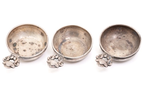 Lot 337 - Georg Jensen- a set of three salts from the...