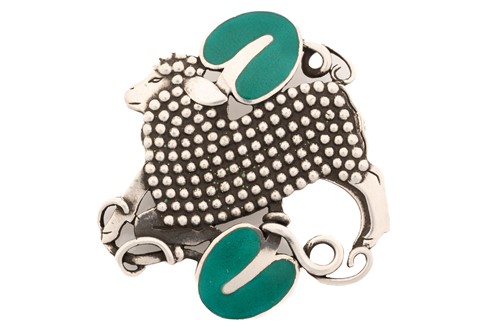 Lot 322 - Georg Jensen - A brooch depicting a lamb...