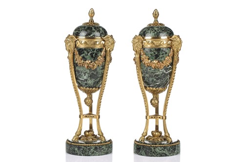 Lot 175 - A fine pair of Louis XVI style ormolu and...