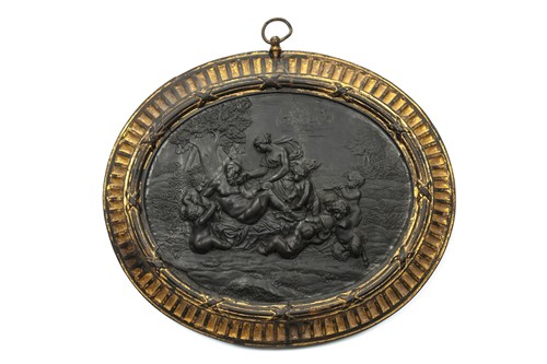 Lot 296 - A late 18th-century black basalt oval plaque,...