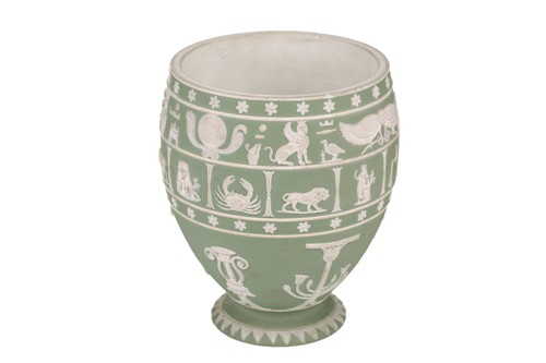 Lot 214 - A 19th-century Wedgwood sage green Jasper dip...