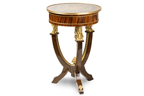 Lot 247 - A French Empire-style circular rosewood...