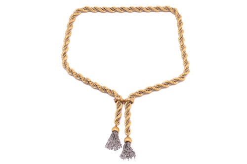 Lot 274 - Bucherer - A heavy lariat necklace, with a...