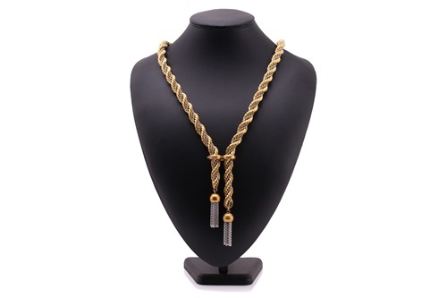 Lot 274 - Bucherer - A heavy lariat necklace, with a...