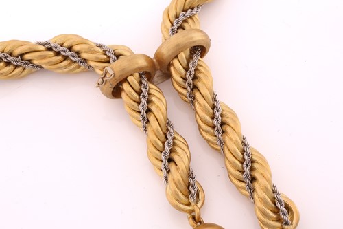 Lot 274 - Bucherer - A heavy lariat necklace, with a...
