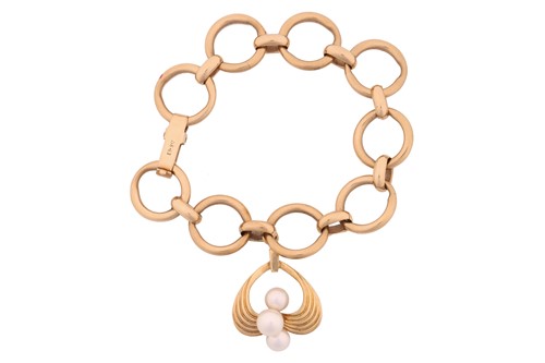 Lot 28 - Mikimoto - a cultured pearl-set bracelet,...