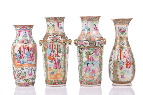 Lot 115 - A pair of Chinese Canton enamel vases, circa...
