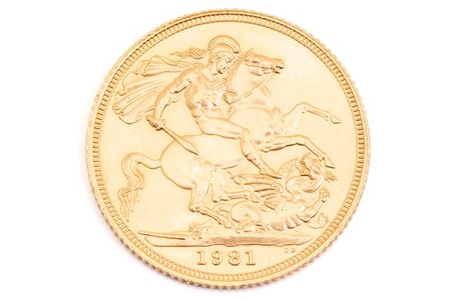 Lot 309 - An Elizabeth II full sovereign, dated 1981.