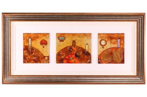 Lot 62 - Kerry Darlington (b.1974), a large triptych,...