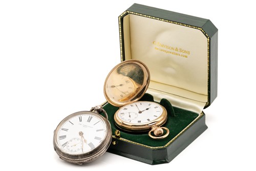 Lot 394 - A 9ct gold Tempus full hunter pocket watch and...