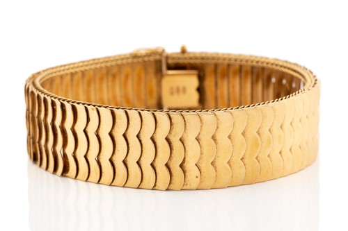 Lot 271 - An Italian wide bracelet of scale design, by...