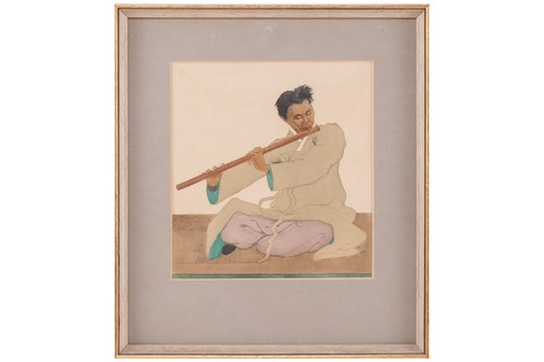 Lot 81 - Elizabeth Keith (1887 - 1956), ' The Flautist',...