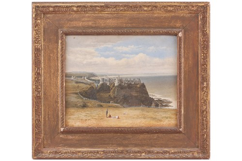 Lot 10 - Irish school, 'Dunluce Castle', a seated lady...