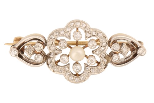 Lot 106 - A Belle Époque floral brooch set with diamond...