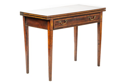 Lot 157 - A George III satinwood strung rectangular fold-...