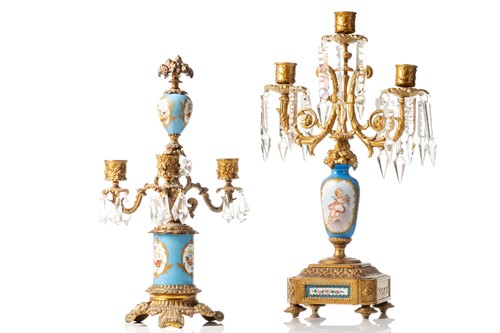 Lot 248 - A Louis XVI style porcelain mounted gilt metal...